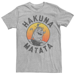 �f�B�Y�j�[ ���f�B�[�X �g�b�v�X T�V���c Disney's The Lion King Timon & Pumba Men's Hakuna Matata Lifestyle Tee Athletic Heather �w�U�[