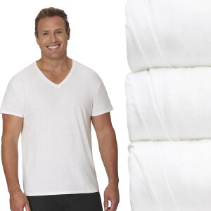 �w�C���Y ���f�B�[�X �g�b�v�X �V���c V�l�b�N �g�[�� Big & Tall Hanes Ultimate 3-Pack ComfortSoft V-Neck Undershirts White �z���C�g