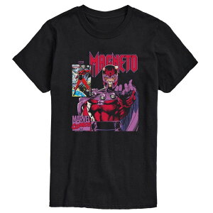 �}�[�x�� ���f�B�[�X �g�b�v�X T�V���c �O���t�B�b�N Men's Marvel X-Men Magneto Comic Panel Graphic Tee Black �u���b�N
