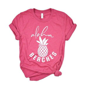 Simply Sage Market ���f�B�[�X �g�b�v�X T�V���c �O���t�B�b�N Simply Sage Market Aloha Beaches Pineapple Short Sleeve Graphic Tee Raspberry