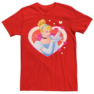 �f�B�Y�j�[ ���f�B�[�X �g�b�v�X T�V���c Disney's Cinderella Valentine'sparkle Hearts Men's Tee Red ���b�h