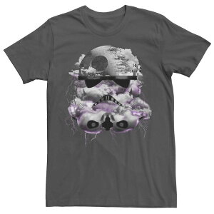 �A�j���L�����N�^�[ ���f�B�[�X �g�b�v�X T�V���c �O���t�B�b�N Licensed Character Men'star Wars Clouded Stormtrooper Head Graphic Tee Charcoal �`���R�[��