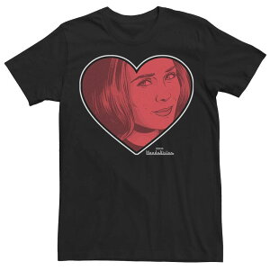 �A�j���L�����N�^�[ ���f�B�[�X �g�b�v�X T�V���c Licensed Character Men's Marvel Studios WandaVision Red Hue Heart Shaped Portraitee Black �u���b�N