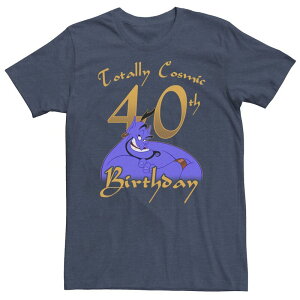 �f�B�Y�j�[ ���f�B�[�X �g�b�v�X T�V���c �g�[�� Big & Tall Disney Aladdin Genie Totally Cosmic 40th Birthday Tee Navy Heather �w�U�[