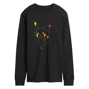 �A�j���L�����N�^�[ ���f�B�[�X �g�b�v�X T�V���c Licensed Character Men's Pokemon Pikachu Tee Black �u���b�N