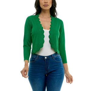 �j�i���I�i���h ���f�B�[�X �A�E�^�[ �j�b�g�E�Z�[�^�[ Women's Nina Leonard Scallop Trim Bolero Bright Green �O���[��
