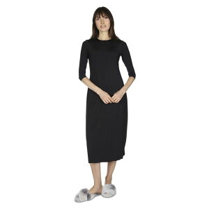 �����C ���f�B�[�X �g�b�v�X �����s�[�X MeMoi Women's Bonded 3/4 Sleeve Slip Dress 48 Black �u���b�N
