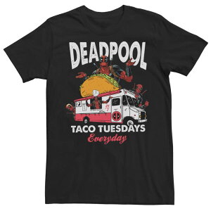 �A�j���L�����N�^�[ ���f�B�[�X �g�b�v�X T�V���c Licensed Character Men's Marvel Comics Deadpool Taco Tuesday Everyday Tee Black �u���b�N