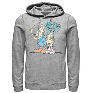 �A�j���L�����N�^�[ ���f�B�[�X �g�b�v�X T�V���c �p�[�J�[ Licensed Character Men's Nickelodeon Rocko's Modern Life Show Intro Hoodie Athlc Hthr