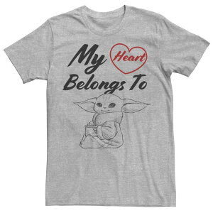 �A�j���L�����N�^�[ ���f�B�[�X �g�b�v�X T�V���c Licensed Character Men'star Wars The Mandalorian The Child My Heart Belongs To Tee Athletic Heather �w�U�[