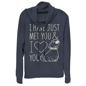 �f�B�Y�j�[ �s�N�T�[ ���f�B�[�X �g�b�v�X T�V���c �O���t�B�b�N Disney / Pixar's Up Juniors' Dug Just Met & I Love You Cowlneck Graphic Lightweight Long Sleeve Navy �l�C�r�[