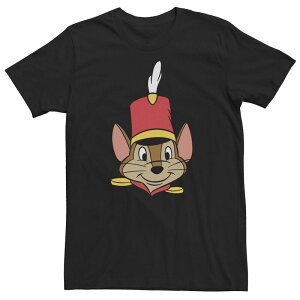�f�B�Y�j�[ ���f�B�[�X �g�b�v�X T�V���c �g�[�� Big & Tall Disney Dumbo Timothy Q. Mouse Big Face Tee Black �u���b�N