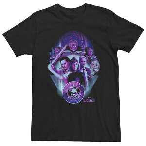 �}�[�x�� ���f�B�[�X �g�b�v�X T�V���c �g�[�� Big & Tall Marveloki Purple Hue Character Collage Tee Black �u���b�N