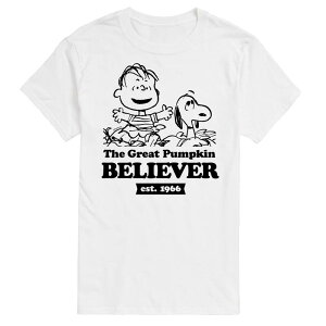 �A�j���L�����N�^�[ ���f�B�[�X �g�b�v�X T�V���c �g�[�� Licensed Character Big & Tall Peanuts Pumpkin Believer Tee White �z���C�g