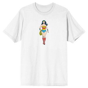 �A�j���L�����N�^�[ ���f�B�[�X �g�b�v�X T�V���c Licensed Character Men's Wonder Woman Superhero Power Pose Tee White �z���C�g