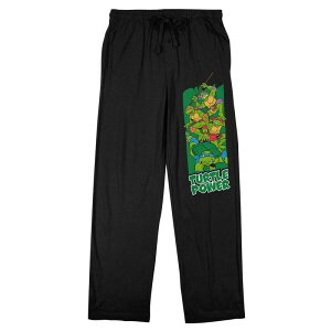 �A�j���L�����N�^�[ ���f�B�[�X �A���_�[�E�F�A �i�C�g�E�F�A �p���c T�V���c Licensed Character Men's Teenage Mutant Ninja Turtles Turtle Power Pajama Pants Black �u���b�N