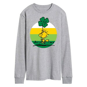 �A�j���L�����N�^�[ ���f�B�[�X �g�b�v�X T�V���c Licensed Character Men's Peanuts Woodstock Shamrock Tee Gray �O���[