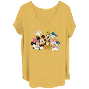 �f�B�Y�j�[ ���f�B�[�X �g�b�v�X T�V���c �v���X�T�C�Y �O���t�B�b�N Disney's Mickey Mouse Juniors' Plusize Classicharacters Graphic Tee Ochre