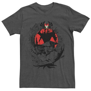 �A�j���L�����N�^�[ ���f�B�[�X �g�b�v�X T�V���c Licensed Character Men's Cartoonetwork Samurai Jack Aku Tee Charcoal Heather �`���R�[��