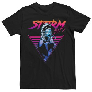 �A�j���L�����N�^�[ ���f�B�[�X �g�b�v�X T�V���c Licensed Character Men's Marvel X-Men Storm 80's Retro Gradience Tee Black �u���b�N