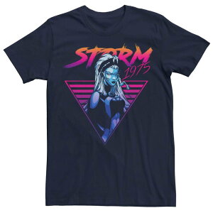 �A�j���L�����N�^�[ ���f�B�[�X �g�b�v�X T�V���c Licensed Character Men's Marvel X-Men Storm 80's Retro Gradience Tee Navy �l�C�r�[