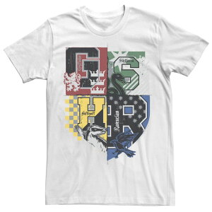 �A�j���L�����N�^�[ ���f�B�[�X �g�b�v�X T�V���c Licensed Character Men's Deathly Hallows 2 House Crests Colorful Badge Tee White �z���C�g