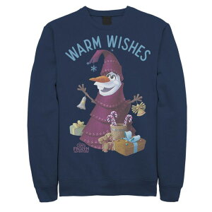 �f�B�Y�j�[ ���f�B�[�X �g�b�v�X T�V���c �X�E�F�b�g Disney's Frozen Olaf Warm Wishes Christmas Tree Men'sweatshirt Navy �l�C�r�[