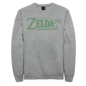 �A�j���L�����N�^�[ ���f�B�[�X �g�b�v�X T�V���c ���S �t���[�X �O���t�B�b�N Licensed Character Men's Nintendo Legend Of Zelda Links Awakening Palm Tree Green Logo Graphic Fleece Pullover Athletic Heather �w�U�[