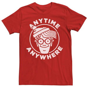 �A�j���L�����N�^�[ ���f�B�[�X �g�b�v�X T�V���c Licensed Character Men's Where's Waldo Anywhere Anytime Waldo Portrait Stamp Tee Red ���b�h