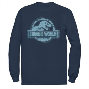 �A�j���L�����N�^�[ ���f�B�[�X �g�b�v�X T�V���c ���S Licensed Character Men's Jurassic World Two System Breach Logo Icon Long Sleeve Tee Navy �l�C�r�[
