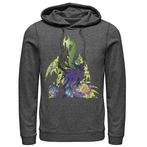 �f�B�Y�j�[ ���f�B�[�X �g�b�v�X T�V���c �p�[�J�[ Disney'sleeping Beauty Maleficent Men's Dragon Silhouette Hoodie Charcoal Heather �`���R�[��