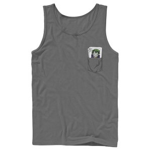 �A�j���L�����N�^�[ ���f�B�[�X �g�b�v�X T�V���c �O���t�B�b�N Licensed Character Men's DComics The Joker Cards Pocket Graphic Tank Top Charcoal �`���R�[��