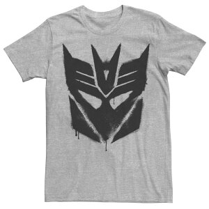 �A�j���L�����N�^�[ ���f�B�[�X �g�b�v�X T�V���c ���S Licensed Character Men's Transformers Decepticon Spray Paint Stencilogo Tee Athletic Heather �w�U�[