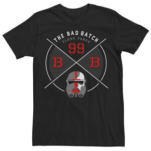�A�j���L�����N�^�[ ���f�B�[�X �g�b�v�X T�V���c ���S Licensed Character Men'star Wars The Bad Batch Clone Force 99 Crossed Logo Tee Black �u���b�N