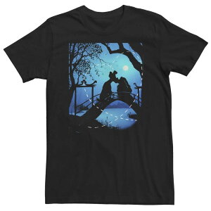 �f�B�Y�j�[ ���f�B�[�X �g�b�v�X T�V���c �g�[�� Big & Tall Disney Lady & The Tramp Bridge Silhouettee Black �u���b�N