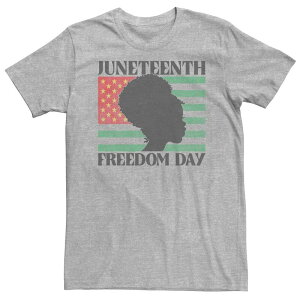 �A�j���L�����N�^�[ ���f�B�[�X �g�b�v�X T�V���c �g�[�� Licensed Character Big & Tall Americana Juneteenth Freedom Day Flag Silhouettee Athletic Heather �w�U�[