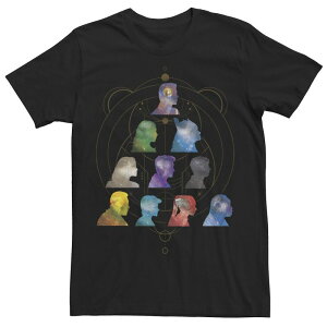 �A�j���L�����N�^�[ ���f�B�[�X �g�b�v�X T�V���c Licensed Character Men's Marvel Eternals Group Cosmic Porfile Shots Tee Black �u���b�N