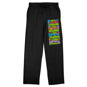 �A�j���L�����N�^�[ ���f�B�[�X �A���_�[�E�F�A �i�C�g�E�F�A �p���c T�V���c Licensed Character Men's Teenage Mutant Ninja Turtles Turtle Faces Pajama Pants Black �u���b�N