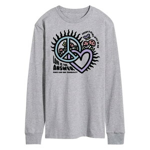 �A�j���L�����N�^�[ ���f�B�[�X �g�b�v�X T�V���c �O���t�B�b�N Licensed Character Men's Love Is The Answer Graphic Tee Gray �O���[
