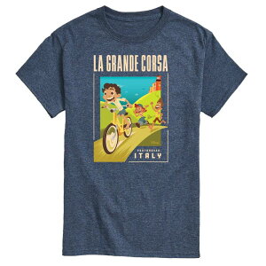 �f�B�Y�j�[ ���f�B�[�X �g�b�v�X T�V���c �O���t�B�b�N Disney's Luca Men's La Grande Postcard Graphic Tee Blue �u���[