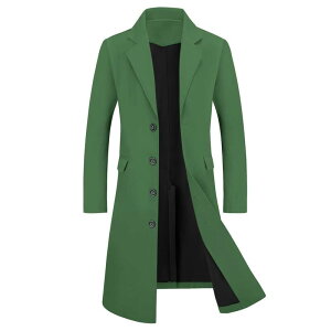 Lars Amadeus ���f�B�[�X �A�E�^�[ �W���P�b�g�E�u���]�� �R�[�g Lars Amadeus Men's Overcoat Single Breasted Notched Lapelong Trench Coat Dark Green �O���[��