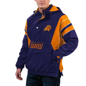 �X�^�[�^�[ ���f�B�[�X �A�E�^�[ �W���P�b�g�E�u���]�� �p�[�J�[ Men'starter Purple Phoenix Suns Home Team Hoodie Half-Zip Jacket Phx Purple �p�[�v��