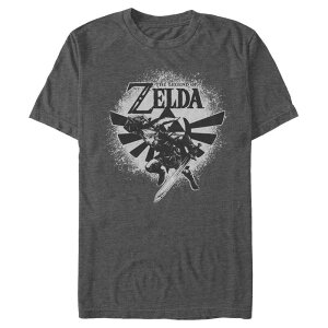 �A�j���L�����N�^�[ ���f�B�[�X �g�b�v�X T�V���c �O���t�B�b�N Licensed Character Men's The Legend Of Zeldaction Link Poster Graphic Tee Charcoal Heather �`���R�[��