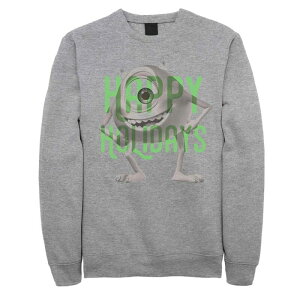 �A�j���L�����N�^�[ ���f�B�[�X �g�b�v�X T�V���c �t���[�X Licensed Character Men's Disney Pixar Monsters University Mike Happy Holidays Fleece Athletic Heather �w�U�[