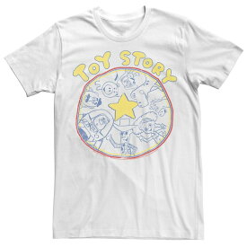ディズニー ピクサー レディース トップス Tシャツ Disney / Pixar's Toy Story Woody & Buzz Lightyear Men's Friends Circle Tee White ホワイト