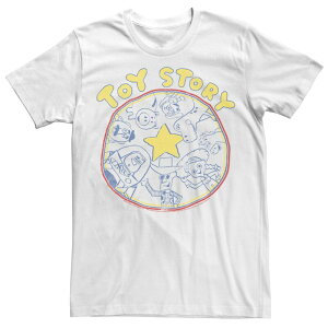 �f�B�Y�j�[ �s�N�T�[ ���f�B�[�X �g�b�v�X T�V���c Disney / Pixar's Toy Story Woody & Buzz Lightyear Men's Friends Circle Tee White �z���C�g