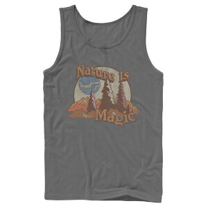�A�j���L�����N�^�[ ���f�B�[�X �g�b�v�X T�V���c Licensed Character Men's Nature Is Magic Mountains And Trees Circle Tank Top Charcoal �`���R�[��