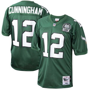 �~�b�`�F��&�l�X ���f�B�[�X �g�b�v�X T�V���c �W���[�W�[ Men's Mitchell & Ness Randall Cunningham Green Philadelphia Eagles 1992 Authentic Throwback Retired Player Jersey Eagreen �O���[��