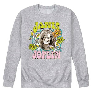 �A�j���L�����N�^�[ ���f�B�[�X �g�b�v�X T�V���c �X�E�F�b�g Licensed Character Men's Janis Joplin Butterfly Flowersweatshirt Gray �O���[