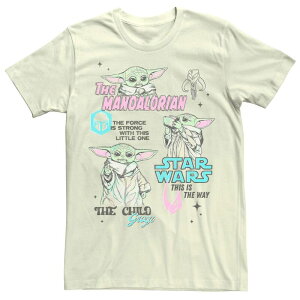 �A�j���L�����N�^�[ ���f�B�[�X �g�b�v�X T�V���c Licensed Character Men'star Wars The Mandalorian Grogu Collage Tee Natural